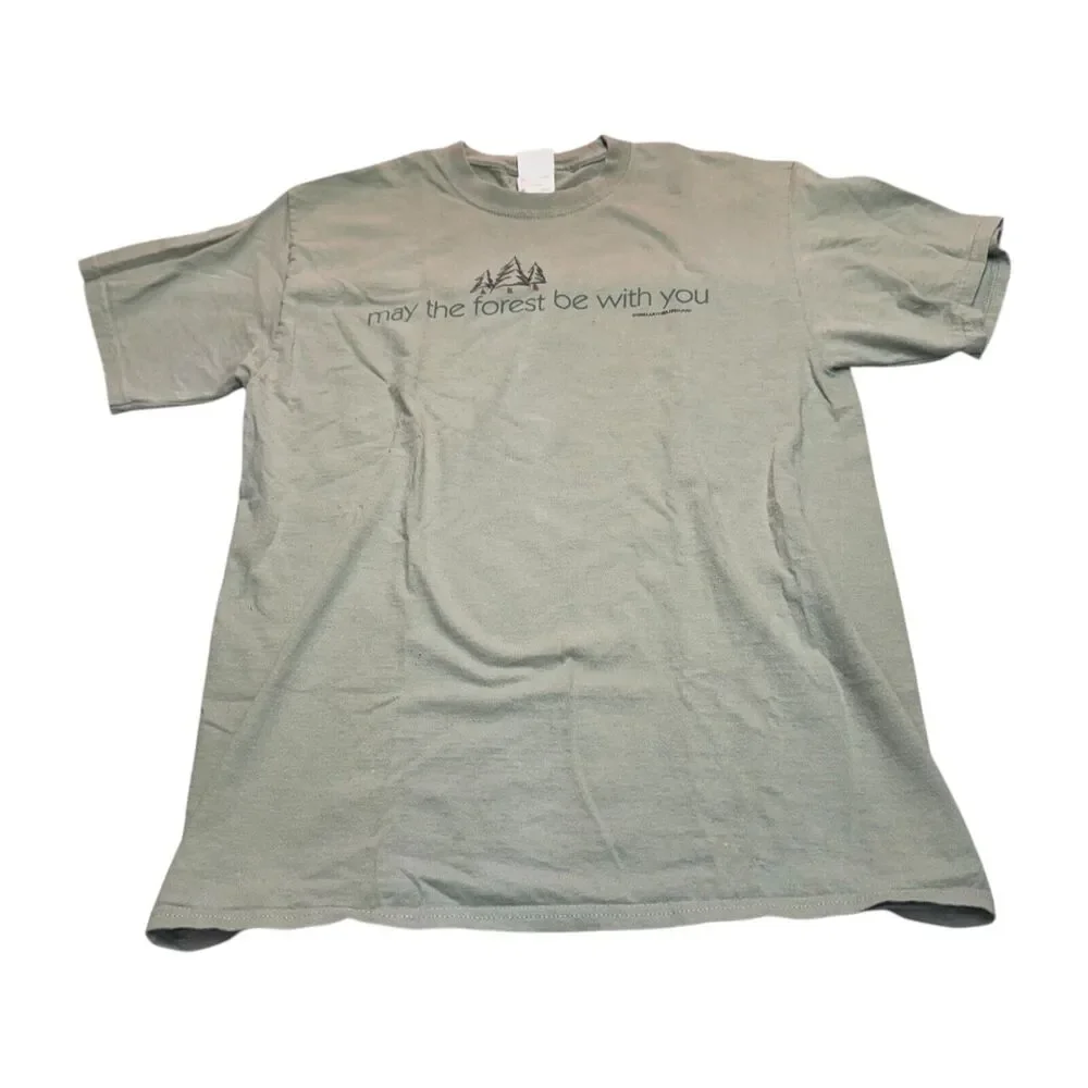 Port & Company T-Shirt Men's Medium Olive Green Cotton May be Forest be with You - Picture 1 of 7